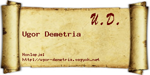 Ugor Demetria névjegykártya
